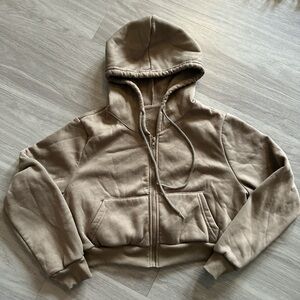 SHEIN Brown Fleece-Lined Hoodie